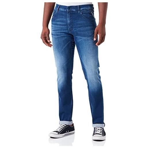 Replay topolino jeans, 009 blu medio, 29w x 32l uomo