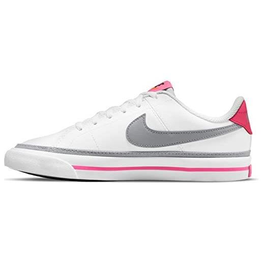 Nike court legacy, scarpe da ginnastica bambino, bianco (white/lt smoke grey-pink prime-kumquat), 36 eu