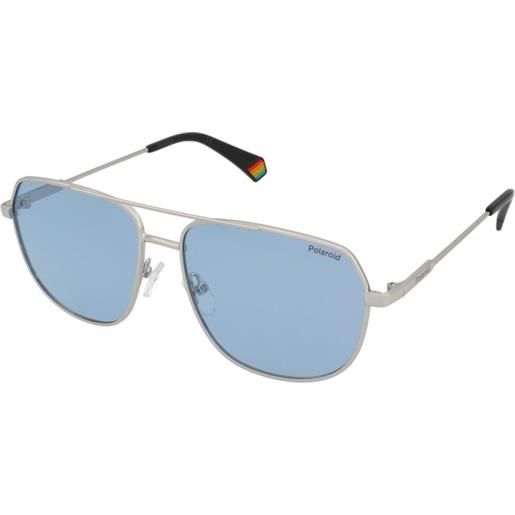 Polaroid pld 6195/s/x 010/c3 | occhiali da sole graduati o non graduati | prova online | unisex | metallo | quadrati | argento | adrialenti