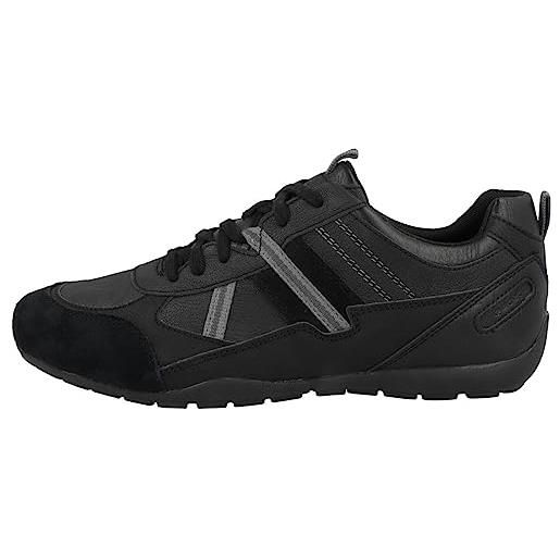 Geox u ravex a, scarpe da ginnastica uomo, nero (black/anthracite), 44 eu