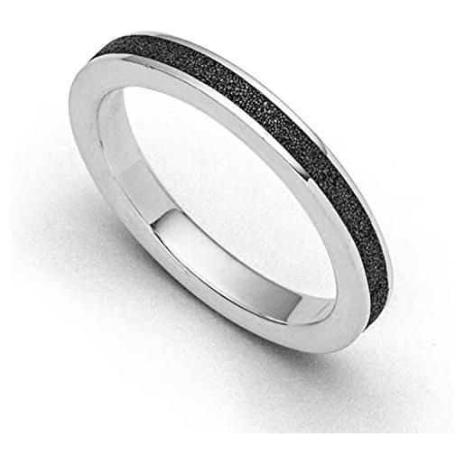 DUR marina r4837.56 - anello in argento sterling 925, misura 56, colore: nero, argento sterling, nessuna pietra preziosa