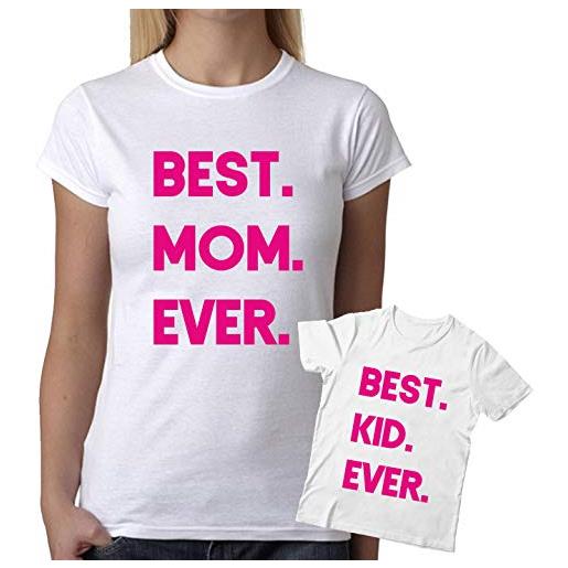 t-shirteria coppia tshirt madre figlia festa della mamma best mom best kid madre e figlia t-shirt idea regalo