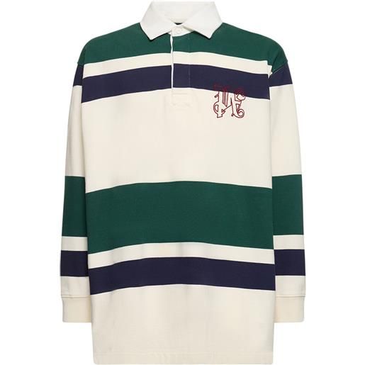 PALM ANGELS polo rugby in cotone con monogramma
