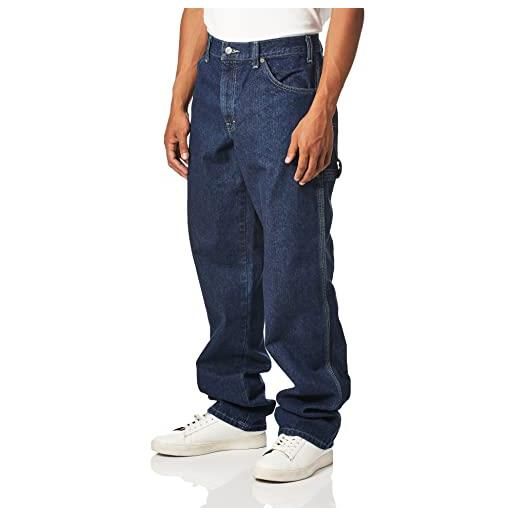 Dickies uomo, jeans utility in denim con taglio morbido, blu indaco lavato a pietra, 32w / 32l
