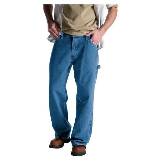 Dickies uomo, jeans utility in denim con taglio morbido, blu indaco lavato a pietra, 32w / 32l