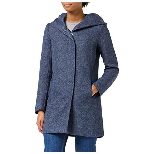 Only coat coat with hood dark grey melange s dark grey melange s