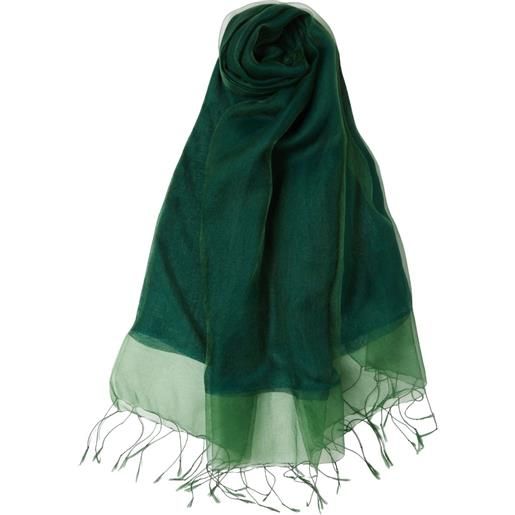 Marella caco sciarpa 98x204 in misto seta, verde