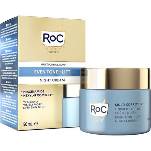ROC OPCO LLC roc multi correxion even tone + lift crema notte idratante - crema viso liftante e uniformante - 50 ml