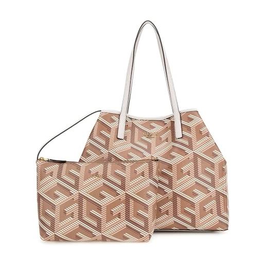 GUESS vikky large tote, borsa donna, logo taupe, unica