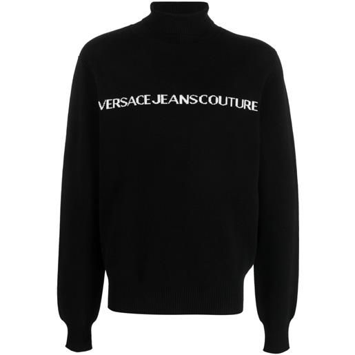 Versace Jeans Couture maglione a collo alto con stampa - nero