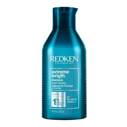 Redken shampoo professionale extreme length, fortificante per capelli danneggiati, 300 ml