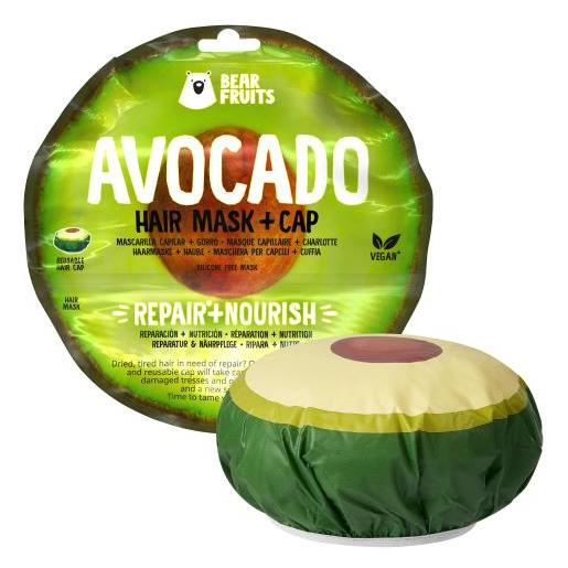 Bear Fruits avocado hair mask + cap cofanetti maschera per capelli avocado hair mask 20 ml + cuffia per capelli unisex