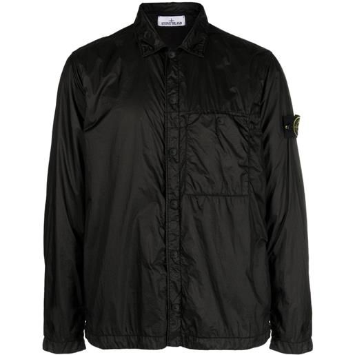 Stone Island giacca-camicia con motivo compass - nero