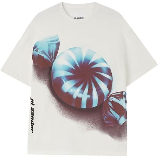 Jil Sander t-shirt con stampa grafica - bianco