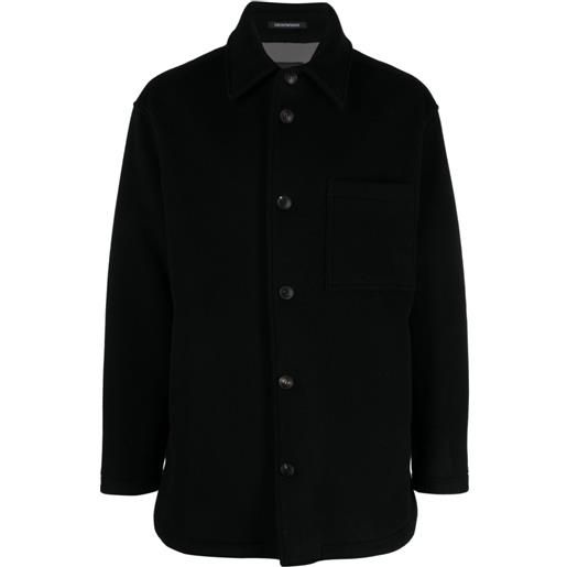 Emporio Armani giacca-camicia con colletto ampio - nero