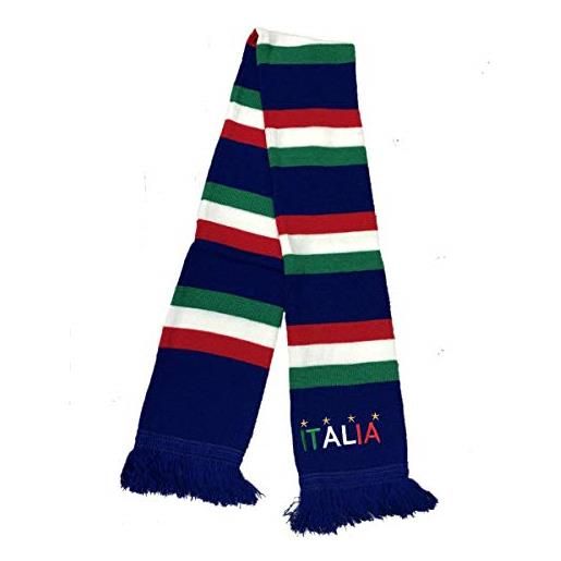 Brollogroup sciarpa tubolare italia sciarpe invernali scritta ricamata tifosi nazionale ps 09247 (blu tricolore)