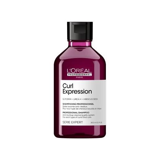 L'Oréal Professionnel | shampoo detergente per capelli ondulati e ricci, serie expert, curl expression anti-buildup cleansing jelly, 300 ml