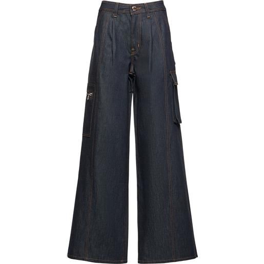 BRANDON MAXWELL jeans extra larghi vita media in denim di cotone