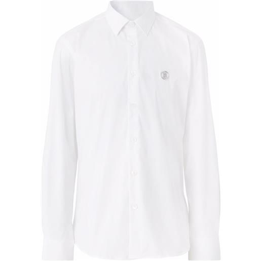 Burberry camicia con monogramma - bianco
