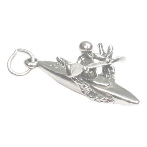 Maldon Jewellery ciondolo in argento sterling per kayak. 925 x 1 canoa canoe e ciondoli per kayak