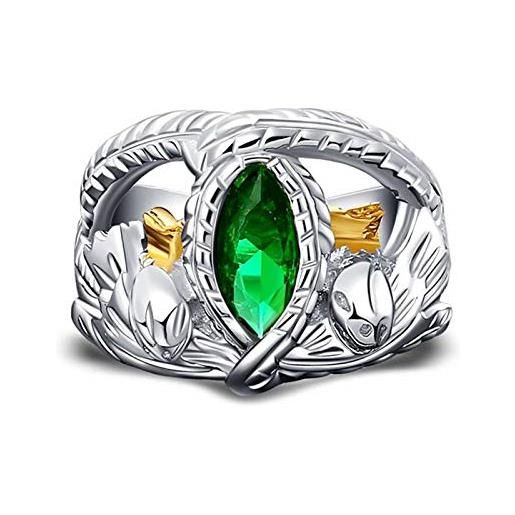 ZiFei anello 925 sterling silver aragorn rings of barahir lotr wedding ring for men movie fan jewelry, 11