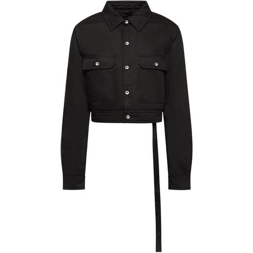 RICK OWENS DRKSHDW giacca cropped in drill di cotone