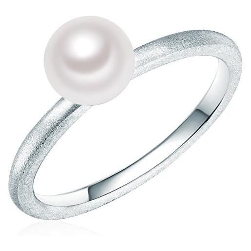 Valero Pearls anello da donna in argento sterling 925 con rodio con perle coltivate d'acqua dolce bianco taglia 16 60201736