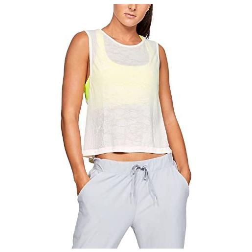 Under Armour vanish seamless mesh muscle maglia, donna, bianco, md
