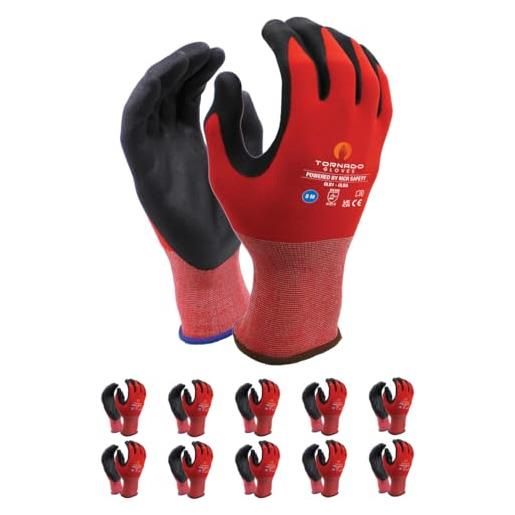 MCR Safety contour olba/premium guanti di montaggio/taglia 8, 10 paia/rosso/alta qualità/guanti di montaggio/guanti antitaglio guanti da lavoro
