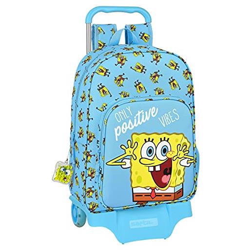 safta sacco piatto junior sponge. Bob positive vibes, azzurro/giallo, 330x140x420 mm, zaino 313l