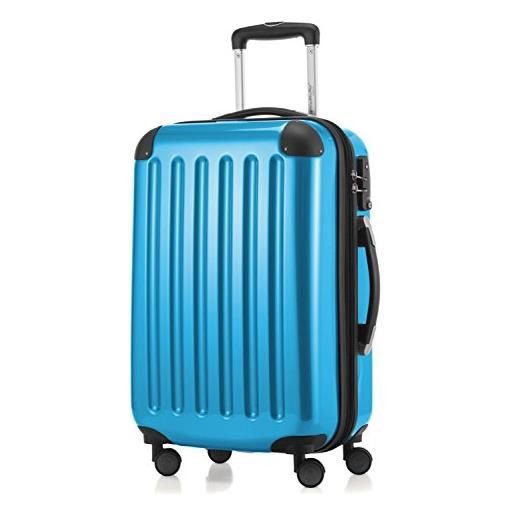 Hauptstadtkoffer - alex - bagaglio a mano con scomparto per laptop, valigia rigida, trolley espandibile, 4 doppie ruote, tsa, 55 cm, 42 litri, ciano