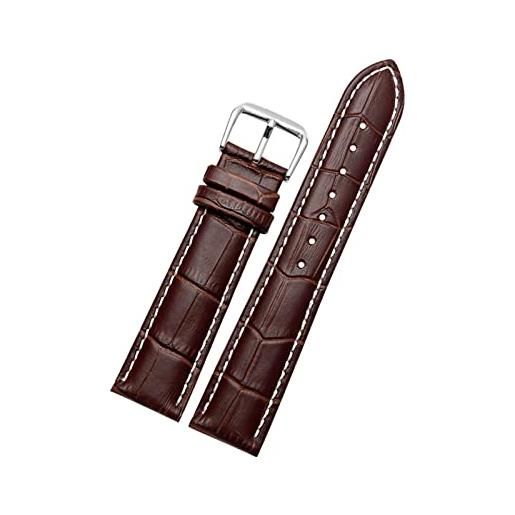 Moonbaby 12-24mm cinturino da uomo in vera pelle di mucca cinturino di ricambio per cinturino con chiusura a spillo cinturino impermeabile resistente all'usura, 14mm. 