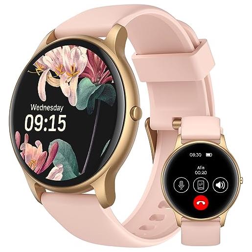AGPTEK smartwatch chiamate bluetooth, orologio smartwatch 1.39'' ip68 fitness tracker con cardiofrequenzimetro/sonno/contapassi, oltre 100 modalità sportive, braccialetto attività per uomo donna