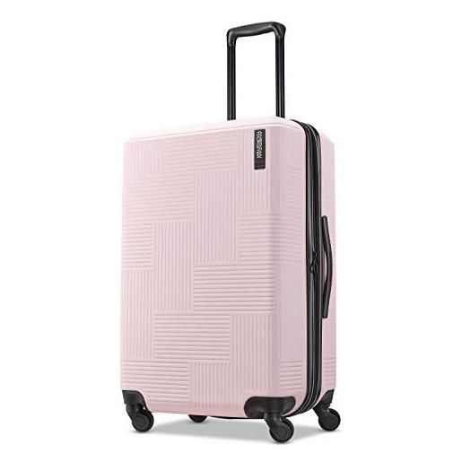 American Tourister stratum xlt - bagagli espandibili con ruote girevoli, petalo rosa. , checked-medium 24-inch, stratum xlt