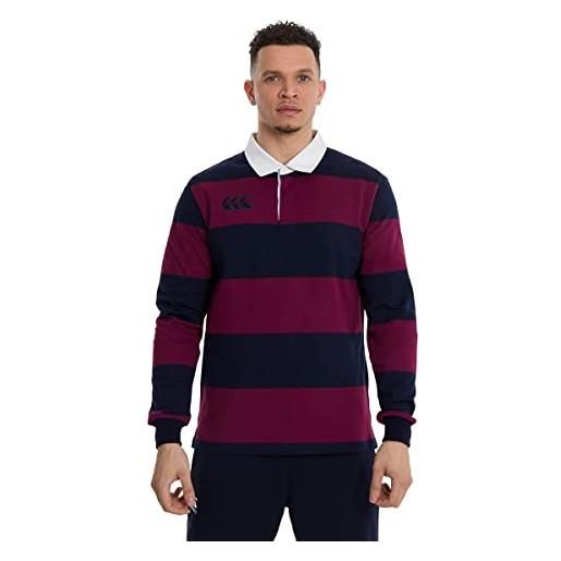 Canterbury long sleeve retro hoop, maglia uomo, bordeaux, m