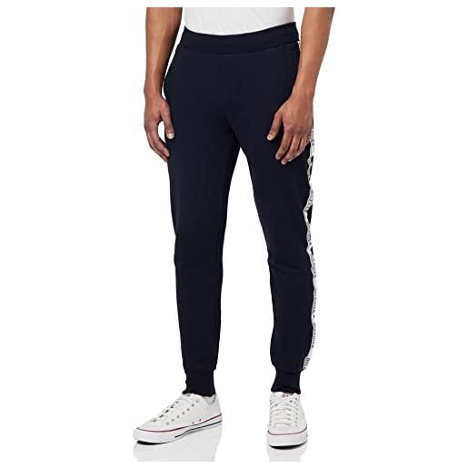 Tommy Hilfiger pantaloni da jogging uomo prep tape sweatpants cotone, blu (desert sky), xl