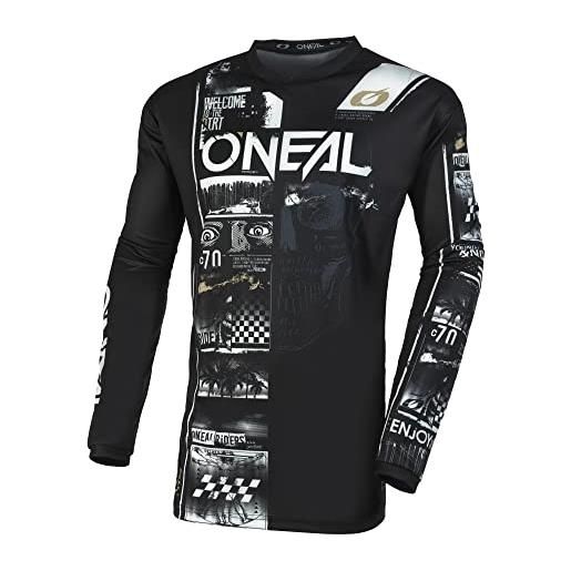 O'NEAL element jersey camicia, nero/bianco, s unisex-adulto
