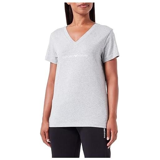 Emporio Armani maglietta da donna con logo iconic t-shirt, chiaro grigio melange, s