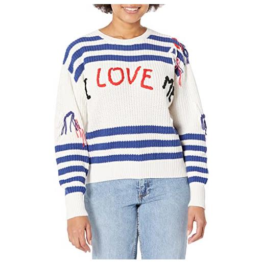 Desigual jers_i love maglia di tuta, blu, l donna
