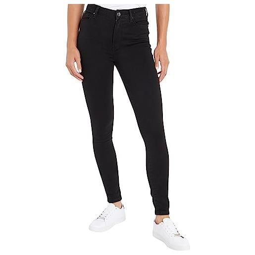 Tommy Hilfiger jeans donna th flex harlem skinny elasticizzati, nero (black), 27w / 30l