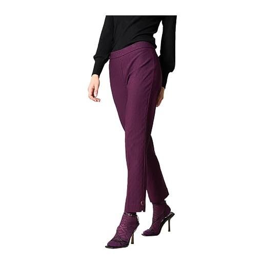 Goldenpoint donna leggings straight jacquard con bottone, colore viola, taglia m
