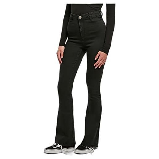 Urban Classics ladies super stretch bootcut denim pants, pantaloni, donna, nero (black stone washed), 26