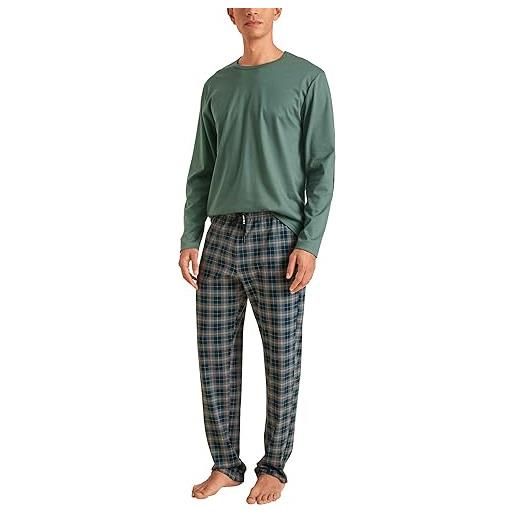 Calida relax comfy set di pigiama, opaco, dark glen, 46-48 uomo