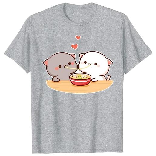 Berentoya kawaii panda bear hug bubu dudu valentine eating ramen valentines days funny gift unisex t-shirt, nero , xl