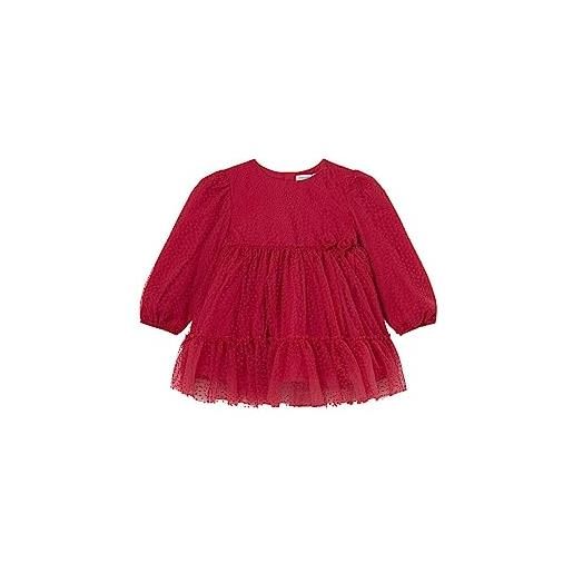 Mayoral vestito tulle floccato per bimba rosato 12 mesi (80cm)