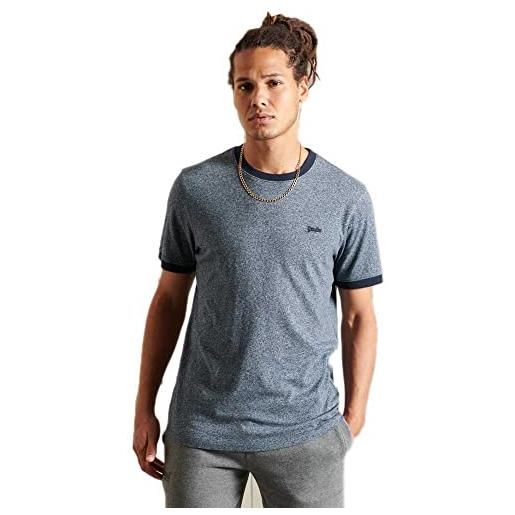 Superdry vintage ringer tee t-shirt, frosted navy grit, s uomo
