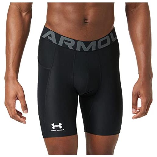 Under Armour men's standard heat. Gear compression shorts, black (001)/white, x-large tall