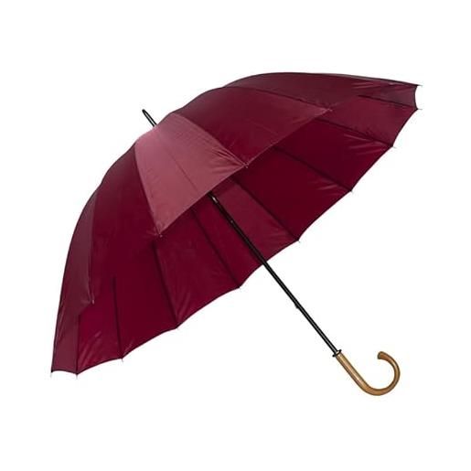VIRSUS ombrello da pioggia maxi 16 stecche 519u, tinta unita, manico curvo effetto legno, struttura e puntale in plastica, ombrello gigante da pioggia (verde)