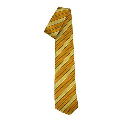 ESCLUSIVO ITALIANO - cravatta uomo sette pieghe in seta giallo curcuma motivo cagliari