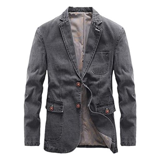 Zaiyi giacca di jeans da uomo primavera slim fit blazer giacca moda casual maschile tuta sportiva giacche uomo cappotto gray xxl